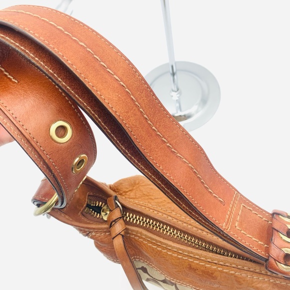 COACH✨Slim Bleecker Signature Cognac Brown Leather Satchel - Picture 12 of 16